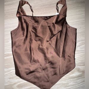 Abercrombie brown satin tank